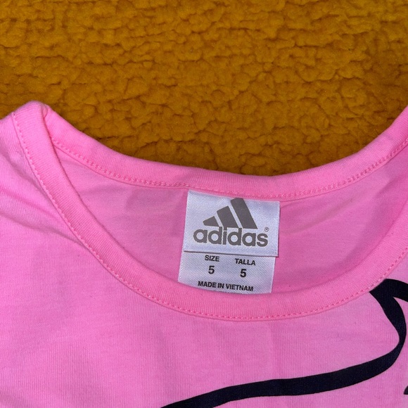 ADIDAS Little Girls Graphic Tees , short sleeve Size 6 Pink Color - Picture 7 of 8